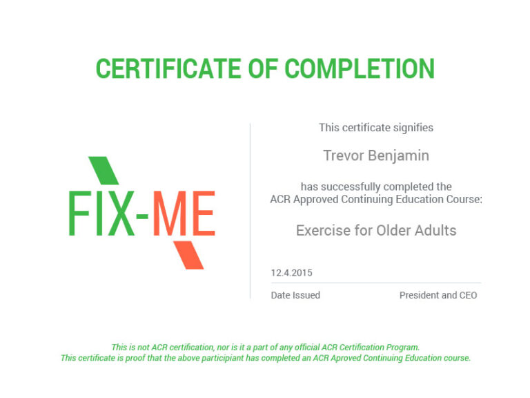 Certificate of completio Tainer program of Personal