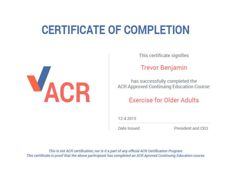 Certificate of completio Tainer program of Personal